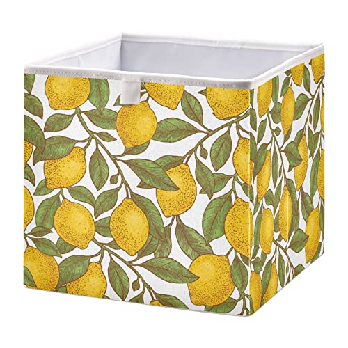 Кошница за съхранение на ботанически кубчета лимонов цвят, Сгъваеми кубчета за съхранение, Водоустойчив кош за играчки,