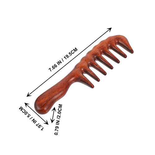 Лечебни Инструменти За фризьорски Гребен от Сандалово Дърво С Широка Зъб Дървена Гребен за коса: Гребени за коса от естествено дърво Ръчна