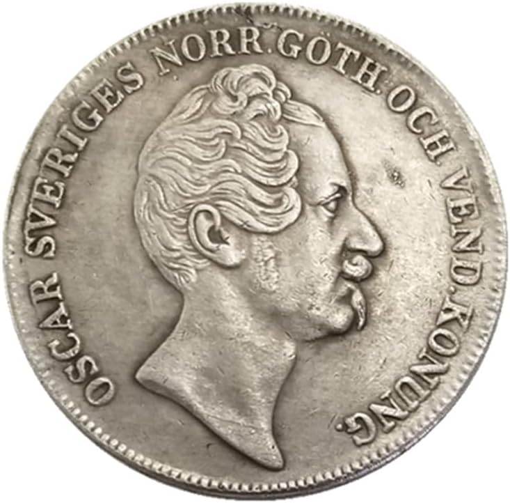 Антикварное занаят Швеция 1853 Швеция Възпоменателна монета Риксдейла 2028