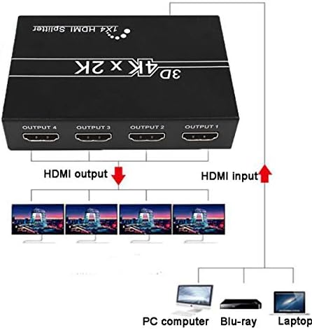 4K Ultra HD HDMI Сплитер 1x4 дървен материал Пристанище 3D UHD 1080p, 4K *2K Видео HDMI Превключвател Превключвател HDMI 1 Вход И 4 Изхода