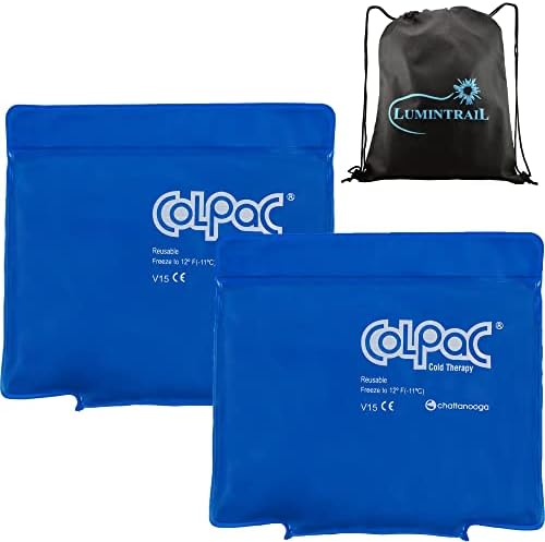 Chattanooga ColPac, Многократно Гелевый пакет с лед за лечение на студ, размер на 5,5 x 7,5 инча, 2 опаковки, Син винил,