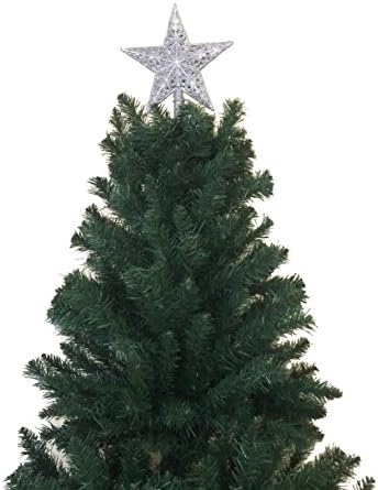 Topper за коледната елха във формата на звезда 8.3 H с Блестяща Украса за Коледно - Червен