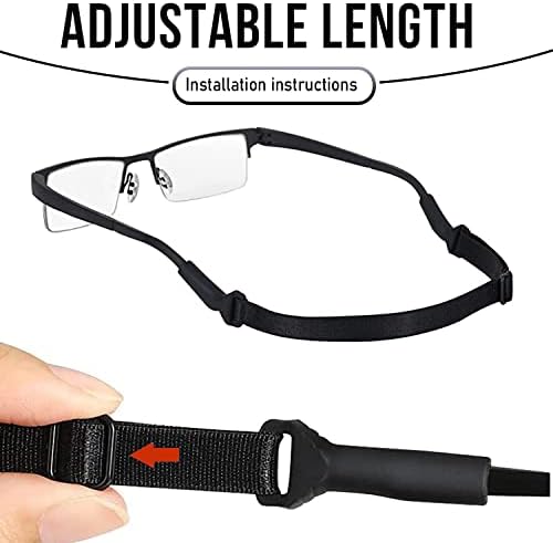 Регулируема каишка за очила KSACLE - Надграждане 4 комплекта Презрамки за точки без опашка, Универсален Фиксатор за очила с въже, Спортен