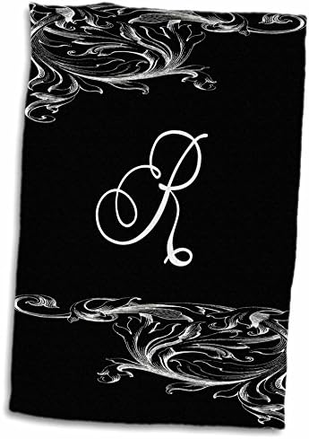 Кърпи 3dRose Florene - Във викториански стил - Изображение на буквата R в викториански стил Scrolly - (twl-234333-3)