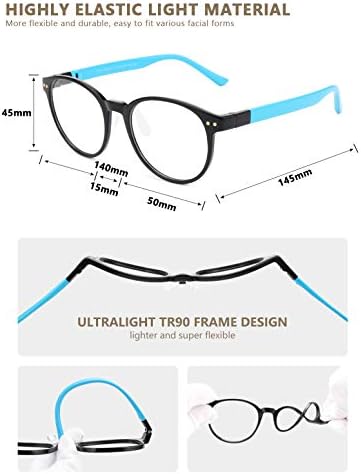 НАЗДРАВЕ DEVICES 5 Опаковки Очила за четене, Блокер Синя Светлина Очила, Компютърни Ридеры за Жени, Мъжки слънчеви Очила с Антирефлексно