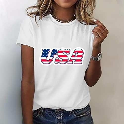 Дамски блузи, ежедневни начинът, по който патриотическая риза на Четвърти юли, Деня на независимостта, свободни тениски с принтом на американското
