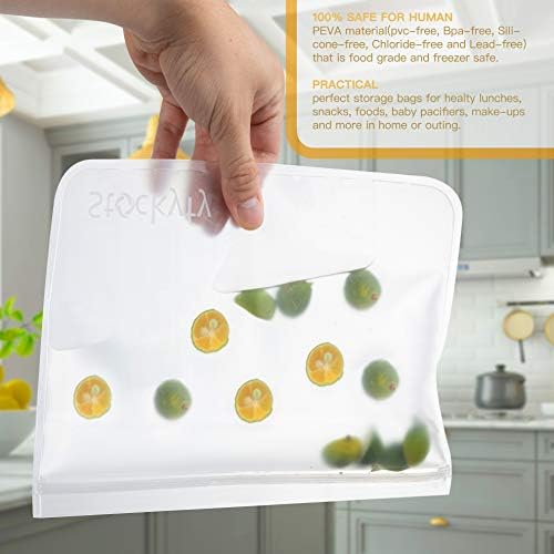 Опаковки за многократна употреба за сандвичи - Запечатан плик за фризера в 10 опаковки (6 повторното използване на опаковки за закуски