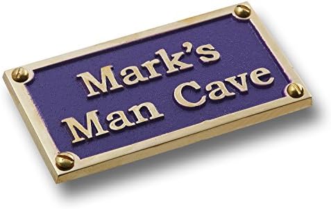 Поименна английска Латунная табела Mancave с Неговото име. Идея за подарък с надпис Аксесоари за бар по поръчка За пещерата на мъжа си За рождения