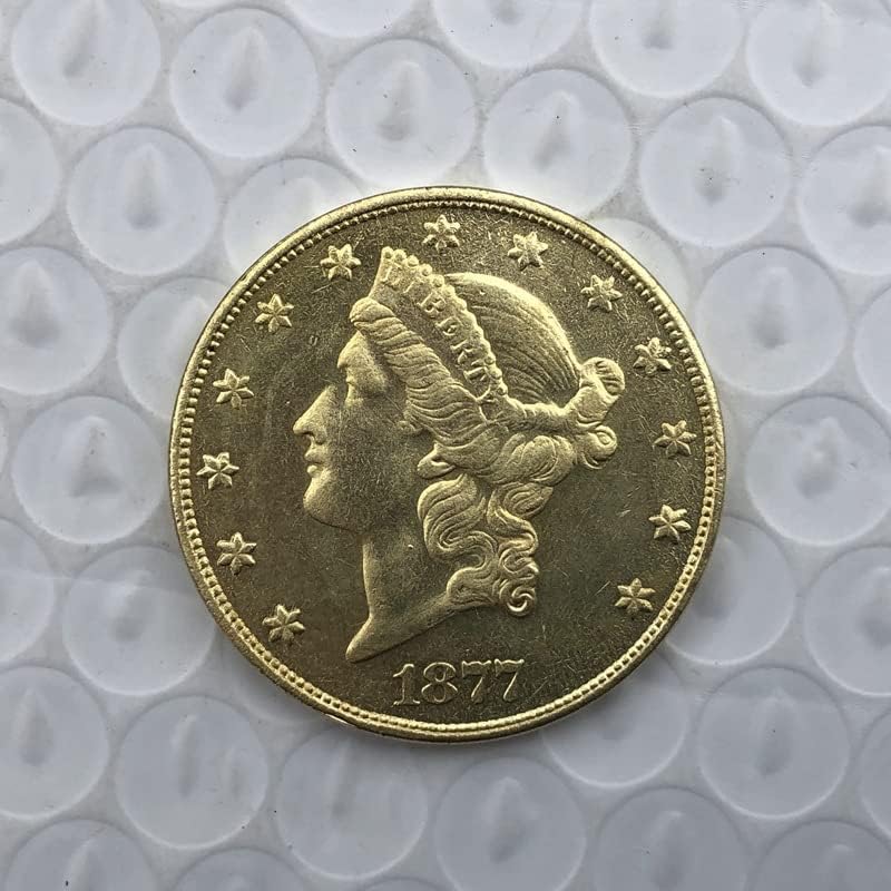 1877C Версия на Съединените Щати От 20 Златни Монети Антични Месинг Чуждестранни Възпоменателни Монети Ръчно изработени 34 мм