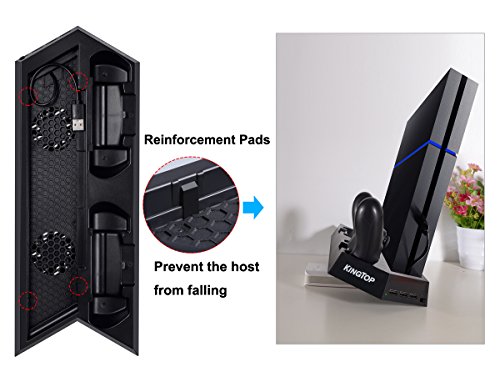 Зарядно устройство за универсален контролер PS4 KINGTOP PS4/PS4 Pro/PS4 Slim Fan Cooler Вертикална Поставка Двойно зарядно