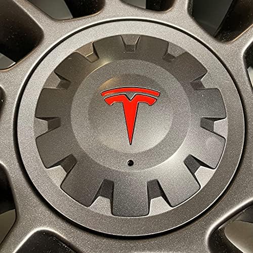 Издълбан на поръчка Графични етикети на колела за Tesla, Uberturbine / Arachnid / Cyberstream, комплект от 5 елемента (Блясък-червен)