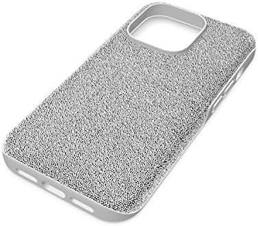 Калъф за телефон Swarovski High за iPhone 13 Pro Max с вградена броня, сребърни кристали Swarovski; Част от колекцията Swarovski High