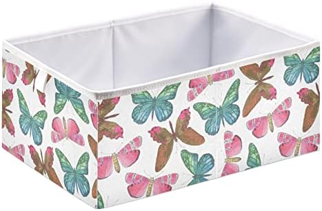 Emelivor Кутия за съхранение на кубчета с шарени пеперуди, Сгъваеми кутии за съхранение, Водоустойчив кош за играчки, органайзер за