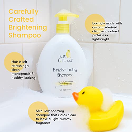 Just Hatched Bright Baby Shampoo Multi-Pack - Нежно почистващо средство за коса с приятен вкусен аромат, подходящ за новородени, хипоалергичен,