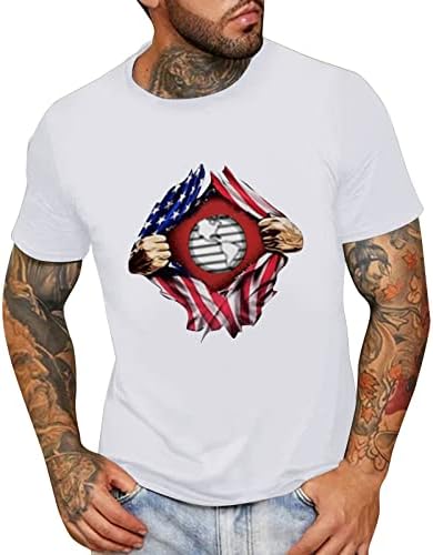 HDDK/ патриотични Мъжки тениски с къс ръкав, Летни Ежедневните Свободни Модни Основни тениски с кръгло деколте и принтом на Американското