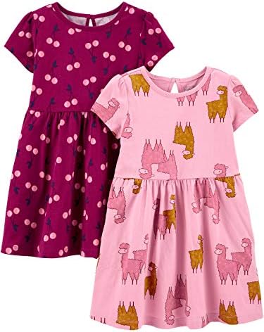 Комплекти рокли Simple Joys от Carter's за деца и малки момичета с къс ръкав и без ръкав, опаковки от 2