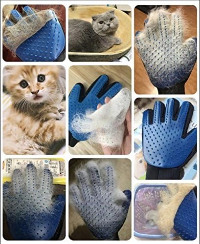 Ръкавица за грижа за домашни любимци и четка за отстраняване на косми - идеални за кучета и котки - Къса и Дълга коса - Мека