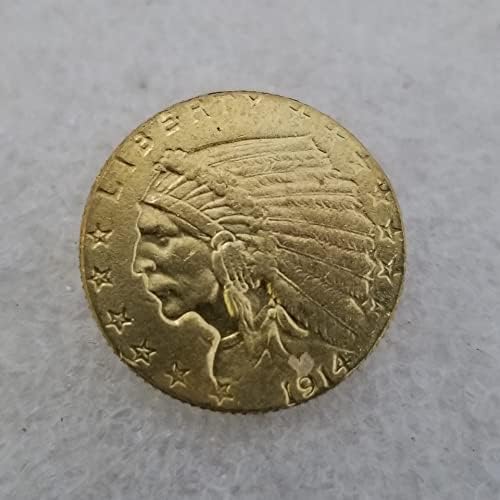 QINGFENG Старинни Занаяти Американски 1914 5 Златни Монети Индийски Монети Сребърни Долара Колекция на Външната търговия