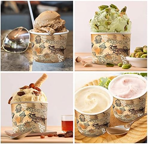 Цветни хартиени Чашки за сладолед Lakesstory - 50 броя по 4 мл за Еднократна Десертни чаши за топли или студени ястия - Празнични аксесоари