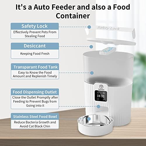 Безжични автоматични хранилки за котки PAPIFEED: Програмируем график хранене и контрол на порциите, Опаковка суха храна с чаша от