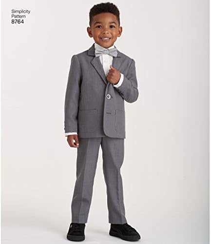 Модел костюм за момче Simplicity 8764, 4 Броя, с Размери 3-8