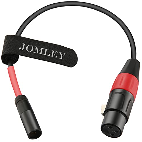 JOMLEY Mini XLR-XLR Кабел, XLR Жена-Mini XLR Мъжки Микрофон аудио кабел за Blackmagic Pocket 4K Camera Видео Assist 4K - 1ft