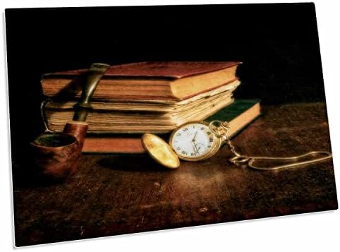 3 Лежеше Стар оръфан книга с джобен часовник и шнорхел - Подложки за настолни постелки (dpd-338543-1)