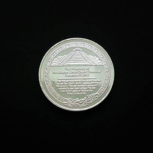 1 бр. Възпоменателна Монета, Позлатена Сребърна Монета Пирамида на Маите в Мексико Криптовалюта Ацтеките 2021 Ограничена Серия
