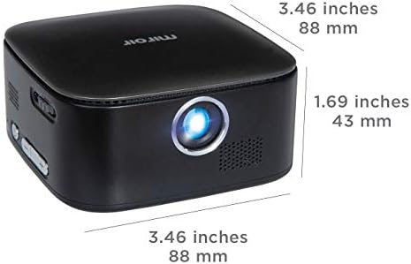 Преносим проектор Miroir M75, Сив, Изображение 50 инча, Поддържа 1080P, За дома / забавления на открито, Акумулаторна батерия, Съвместима с TV Stick / лаптоп / Телефон / Игрова кон?