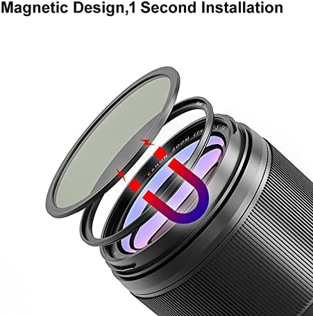 Магнитен CPL филтър Kase 67mm Wolverine с Преходен Пръстен на обектива 67 мм за обектива на Камерата, Противоударным Смекчена от Оптично