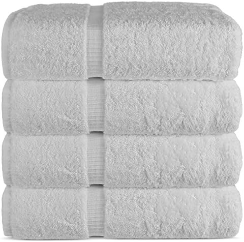 Турското Спално Бельо Chakir Бяло Кърпи за баня от 4 части, Кърпа за ръце от 6 Части и Комплект от 4 Части Гъба