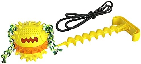 Градинска играчка за кучета, подходяща за по-големи кучешки въжета и колове, се използва в двора и къмпинг Жълт цвят.