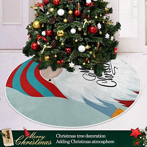 Декорация на Поли във формата на Коледно ALAZA, Украса Малка Мини-Поли във формата на коледно дърво 35,4 Инча с Коледа със Забавна Гномом