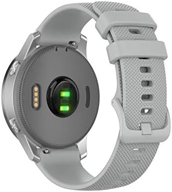 Anrir, съвместим с каишка за часовник Garmin Vivoactive 4S, каишка от неръждаема стомана, 18 мм, черен + кожена каишка + силикон
