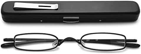 Метални очила за четене VEVESMUNDO Мъжки женски тънки леки компактни джобни четци с футляром