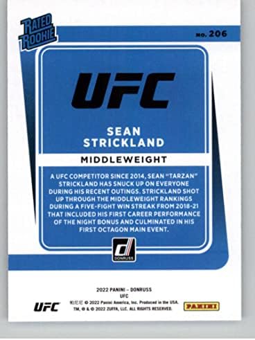 2022 Donruss UFC 206 Картичка на Шон Стрикленда RC Новобранец Card SP Официалната търговска картичка начинаещи, средно