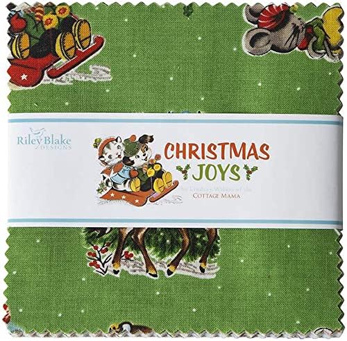 Линдзи Wilkes Коледа Joys 5 Чейнджър 42 5-инчов Квадрата Charm Pack Riley Blake Designs 5-122250-42