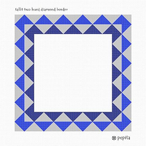 комплект за бродиране pepita: Двуцветен Диамантена кант Tallit, 12 x 12