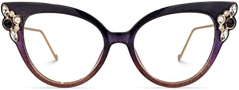 Zeelool Модни Рамки за очила Cat Eye за Жени с безрецептурными Прозрачни лещи Mwaka ZWX022398