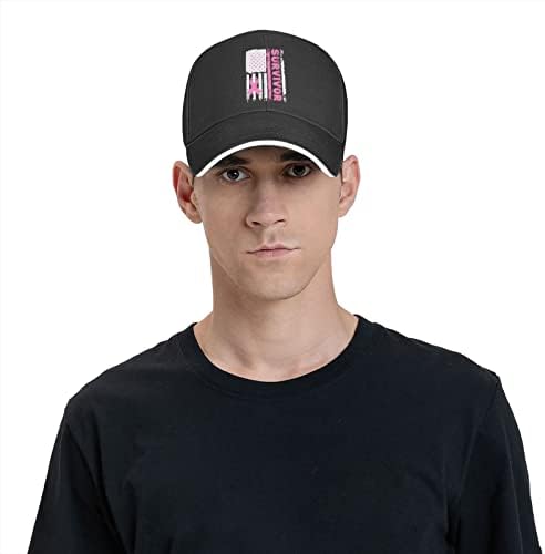 Американски Флаг Оцелял Розовата Лента Информираността за Рака на гърдата бейзболна шапка за Мъже и Жени, Модни Шапки за Татко