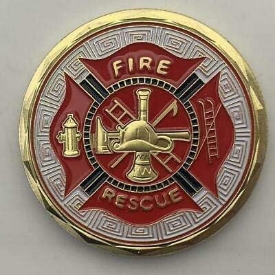 US Fire Rescue Тънка Червена Линия Флаг Предизвикателство Монета за Подарък Пожарному