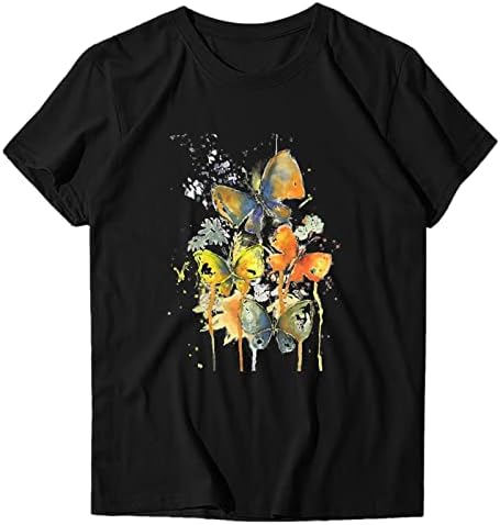 Женска Тениска с Къс Ръкав Лято Есен 2023, Модни Дрехи С Кръгло Деколте, Памучен Блуза с Графичен Дизайн, Риза за Дами B2 B2
