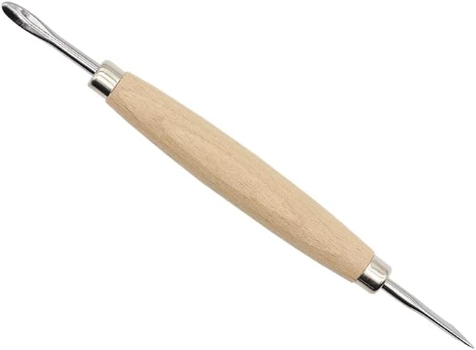 Дървена Дръжка във формата на нож, Индентор във формата на Лъжица, Индентор За рисуване и даване на форма, Кожа ръчно изработени, Изкуствена