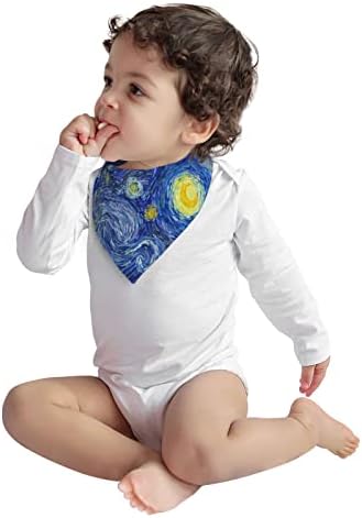 Augenstern Памучни Бебешки Лигавници Звездна Нощ Луната Арт Детска Кърпа Лигавници За Никнене На Млечни Зъби Хранително-Вкусовата