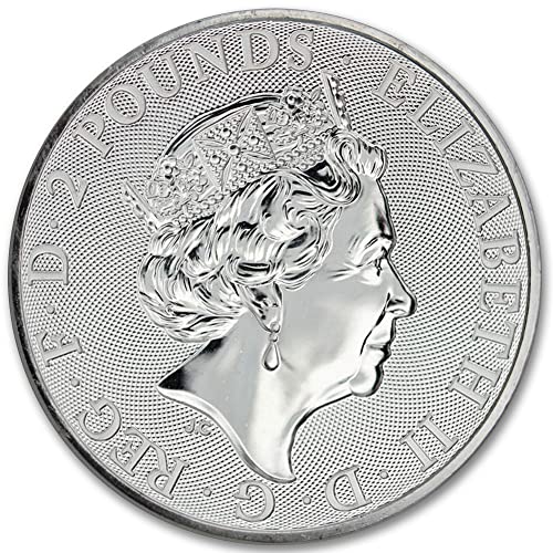 Сребърна монета Britannia с тегло 1 унция 2021 година във Великобритания, Брилянт, без да се прибягва, със сертификат за