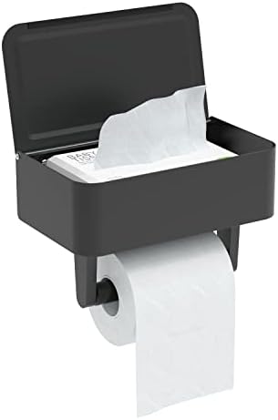Държач за тоалетна хартия WZKALY с рафт - Диспенсер за смываемых кърпички и място за съхранение, Подходящи за всяка баня, дръжте