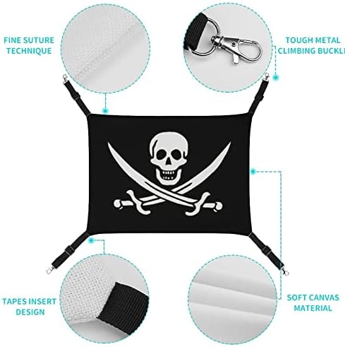 Пиратски Флаг Качулки Свитшоты с Черепа Skullandswords Хамак за Домашни Любимци Удобна Регулируема Подвесная Легло За Малки Животни, Кучета,