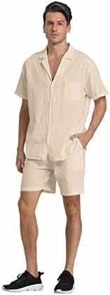 RPOVIG Бельо Риза с Къси облекла: Мъжки Плажни Всекидневни комплекти копчета от 2 теми