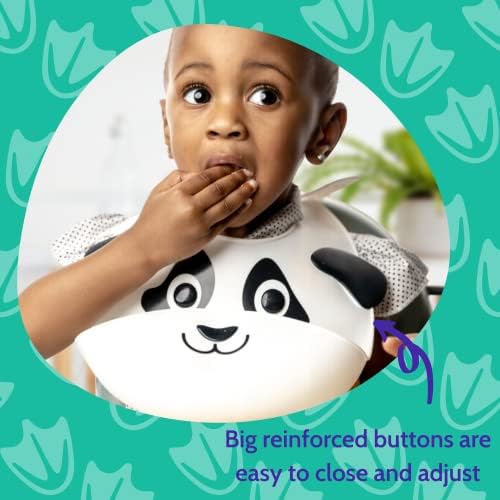 Комплект Глупаво Goose от 2 Силиконови детски нагрудников с животни за бебета и деца, Водоустойчив, Регулируем, Мек, Много