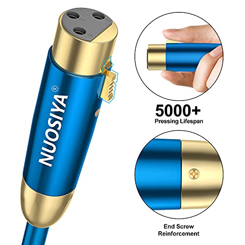 Кабел XLR Кабел за микрофон NUOSIYA 3 фута 2 опаковки, Балансный кабел между мъжете и жените, 3-Пинов Конектор за да свържете микрофона